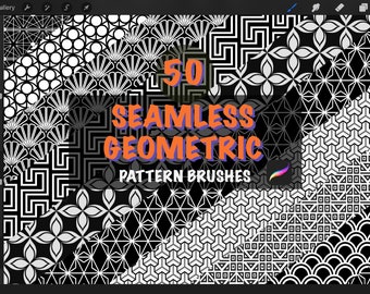 Geometrische Procreate Pinsel, nahtloses geometrisches Muster, Procreate Stempel, digitale Muster, Musterbürste, nahtlos geometrisch, Tattoo-Design
