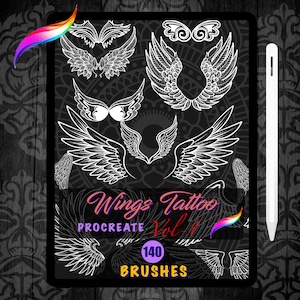 Procreate Flügel Pinsel, Procreate Flügel Stempel, Winkelflügel Procreate Stempel, Flügel Tattoo, Digitale Pinsel, Feenflügel Pinselstempel,