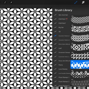 Geometric Procreate Brushes: Seamless Pattern Stamps, Tattoo Design ...