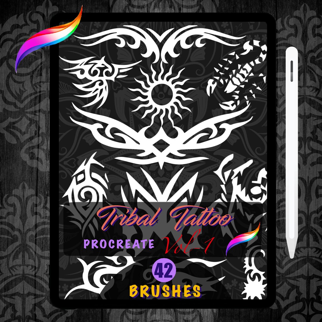 Tribal Tattoo Procreate Brushes: Neo Traditional Flash Designs (digital ...
