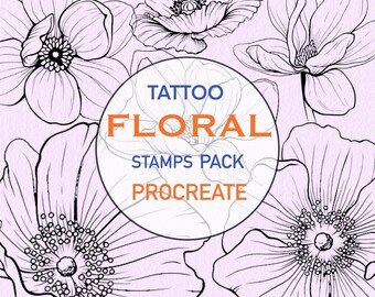 Floral Stamp Brushes for Procreate: Botanical Flower & Leaf Stamps (Vol-2)