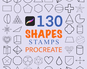 Procreate Shape Stamps : jeu de 130 pinceaux pour formes géométriques (pinceau numérique)