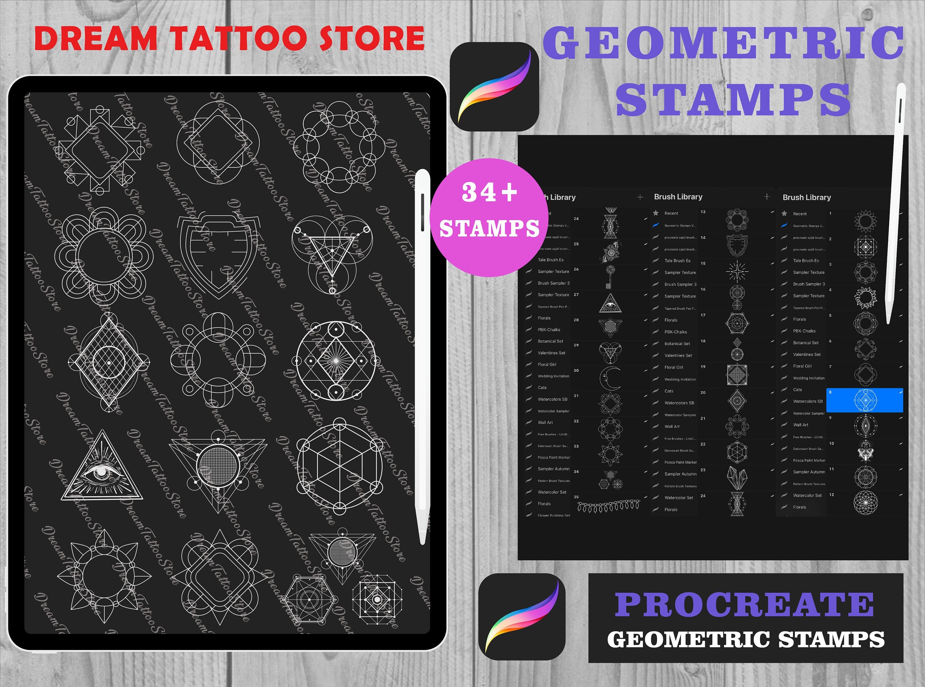 Personalized Business Card Stamp, Custom Boho Geometric Crystal Busine –  PinkPueblo