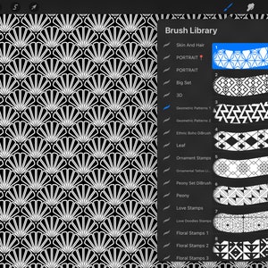 Geometric Procreate Brushes: Seamless Pattern Stamps, Tattoo Design ...