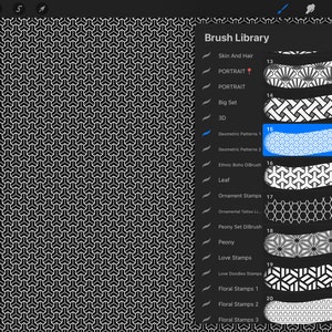 Geometric Procreate Brushes: Seamless Pattern Stamps, Tattoo Design ...