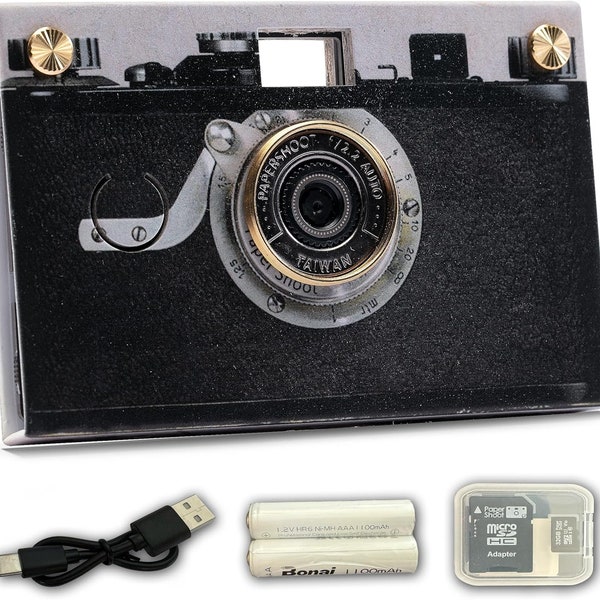 Paper Shoot Kamera - 18MP Compact Digital Camera Bundle (vintage 1925) mit 4 Filtern, 10 Sek Video & Zeitraffer