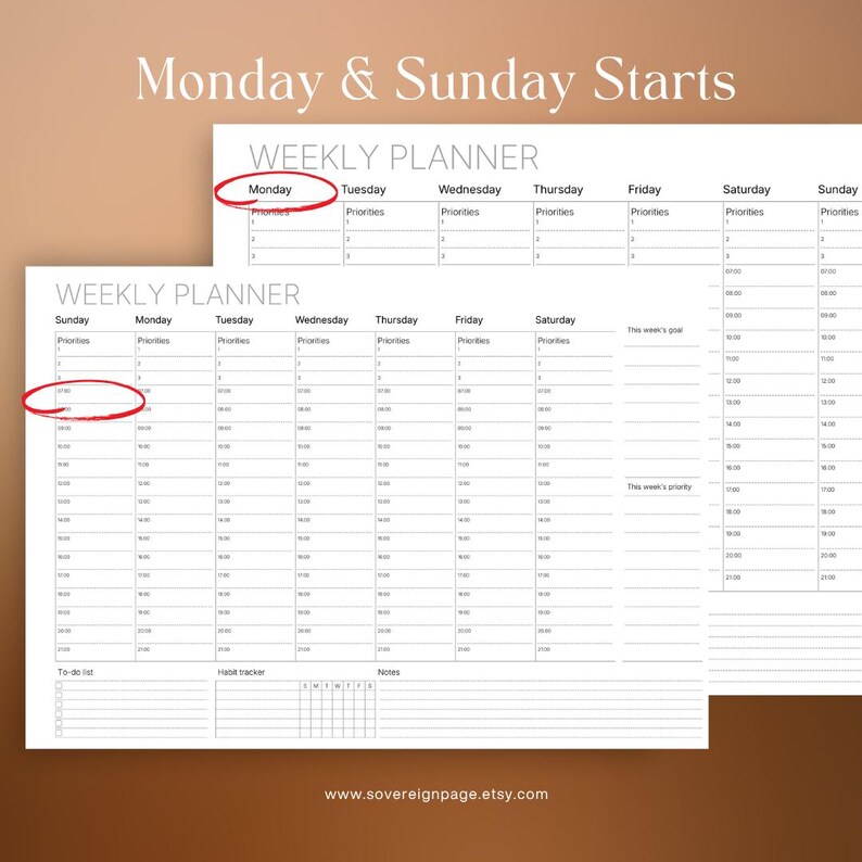 Weekly Hourly Planner Printable Template, Daily + Weekly Organizer, To ...