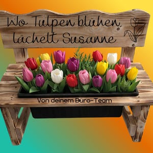 Personalized wooden flower bench – gift for kindergarten teacher, grandmother, Mother's Day, garden & balcony decoration, wedding, terrace, mom image 12