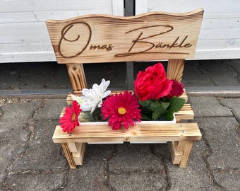 Personalisierte Holz-Blumenbank Mit Namensgravur – Dekorative Pflanzenbank Für Garten, Balkon & Innenbereich – Einzigartiges Geschenk