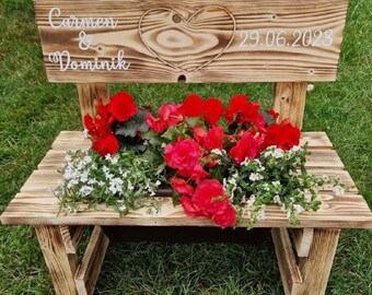 Blumenbank für Terrasse, Balkon usw Geschenk für Valentinstag, Oma, Mama /eigene Deko Muttertag Geburtstag Holz Blumen Frühling Kindergarten