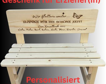 Geschenk Erzieherin personalisiert Abschied Kindergarten Geschenk Kinderbank Kita Abschiedsgeschenk Vorschule Danke Erzieherin Holz