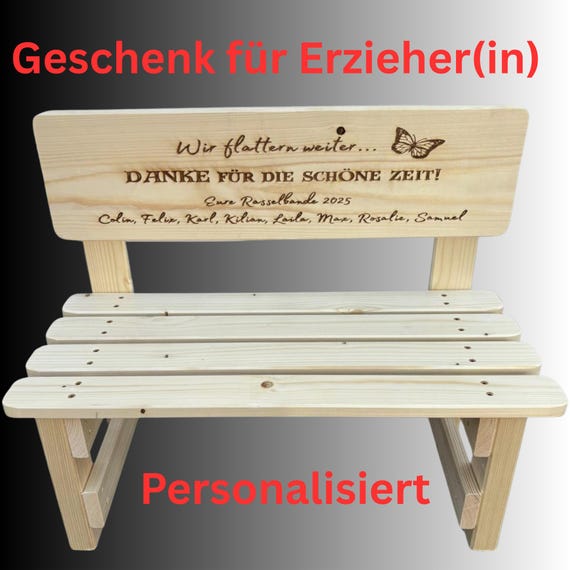 Geschenk Erzieherin personalisiert Abschied Kindergarten Geschenk Kinderbank Kita Abschiedsgeschenk Vorschule Danke Erzieherin Holz