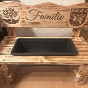 Personalized wooden flower bench – gift for kindergarten teacher, grandmother, Mother's Day, garden & balcony decoration, wedding, terrace, mom image 19