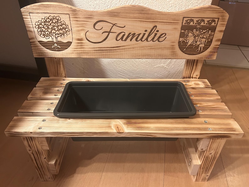 Personalized wooden flower bench – gift for kindergarten teacher, grandmother, Mother's Day, garden & balcony decoration, wedding, terrace, mom image 19