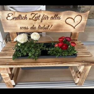 Personalized wooden flower bench – gift for kindergarten teacher, grandmother, Mother's Day, garden & balcony decoration, wedding, terrace, mom image 14