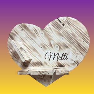 Personalized wooden wine rack – hanging rack for 1 wine bottle & 2 glasses – natural or flamed – with wall bracket – for wine lovers image 5