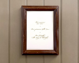 CALLIGRAPHY art print | His mercies are new | inspirational Christian home decor