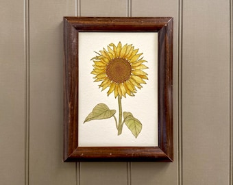 SUNFLOWER art print | meaningful, heirloom home decor | hand drawn floral illustration