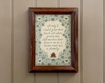 For Mom FAUX CROSS STITCH quote art print | she makes her house into a home