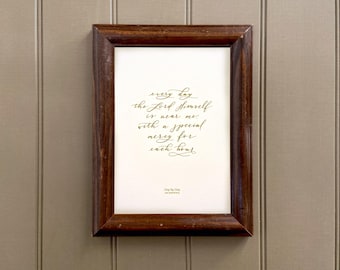 CALLIGRAPHY quote print | Day by Day hymn wall art | Christian encouragement gift