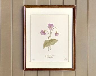 VIOLET birth month flower art | FEBRUARY birthday gift | heirloom nursery wall art