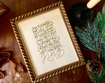 CHRISTMAS hymn lyric print | Angels We Have Heard on High | Christian holiday wall art