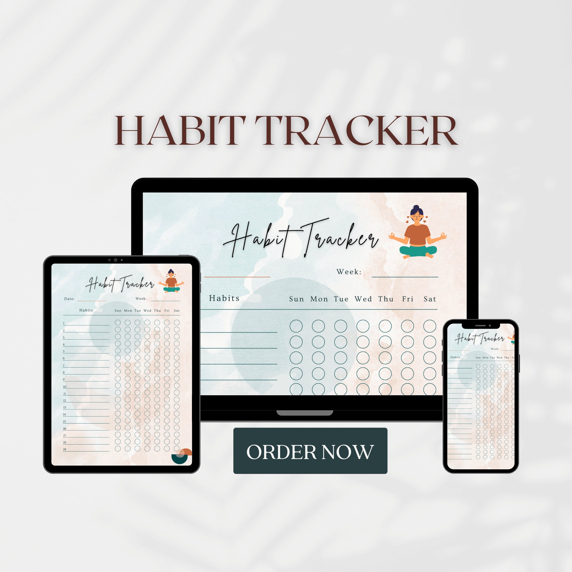 Habit Tracker, Daily Habit Tracker, Daily Routine, Habit Planner