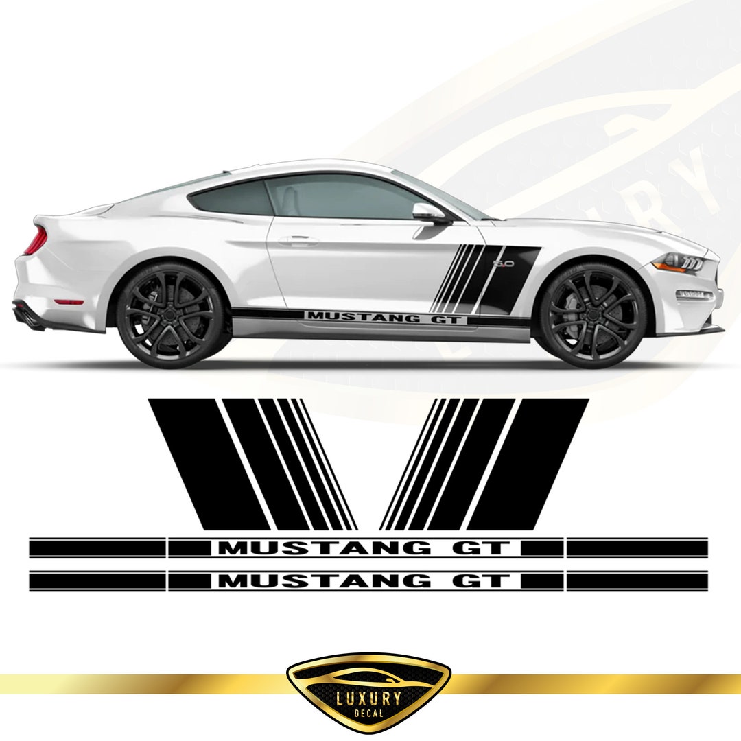 Mustang Gt Side Strpe Graphics Vinyl Decals Compatible With Ford
