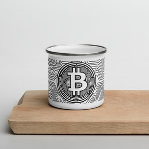 Cerveja de Moeda Digital | Caneca Esmaltada de Bitcoin | Presente | Aventura