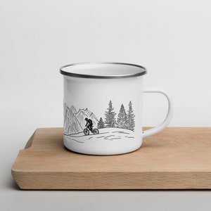 Adrenaline Rush | Mountain Biker Enamel Mug | Gift | Adventure