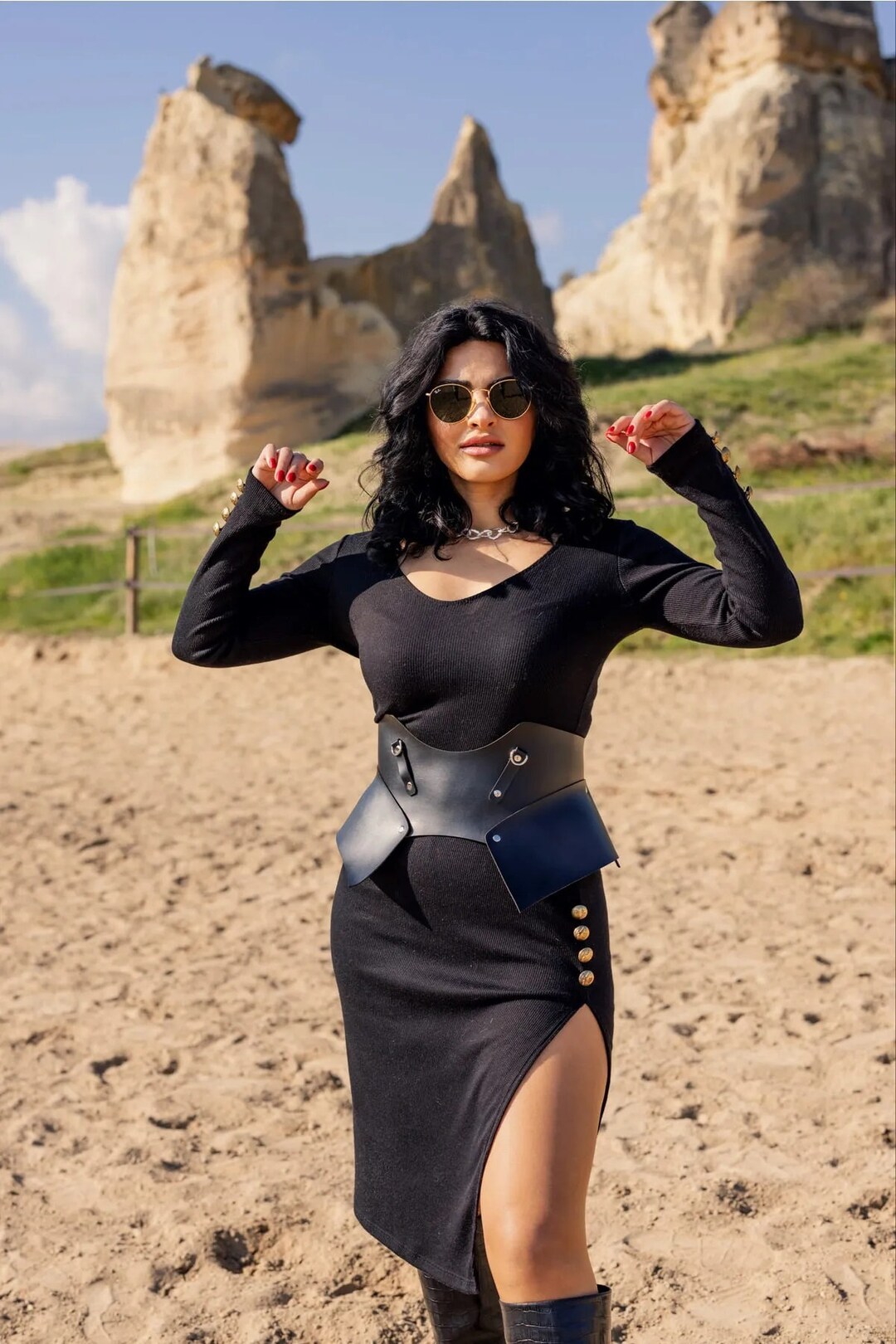 wide leather corset belt