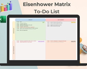 Eisenhower Matrix Template | Excel | Task Priority Matrix | Productivity | Spreadsheet | Urgent-Important Matrix | Decision Matrix