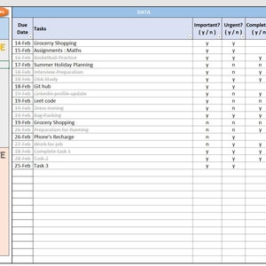 Eisenhower Matrix Template Excel Task Priority Matrix Productivity Spreadsheet Urgent-Important Matrix Decision Matrix image 5