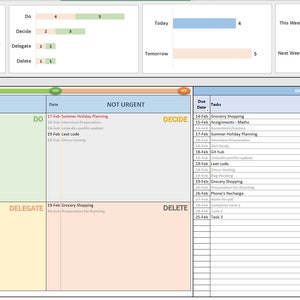 Eisenhower Matrix Template Excel Task Priority Matrix Productivity Spreadsheet Urgent-Important Matrix Decision Matrix image 6