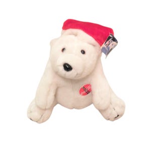 Coca Cola Polar Bear Plush 1996 Christmas Santa Hat Stuffed Animal Toy