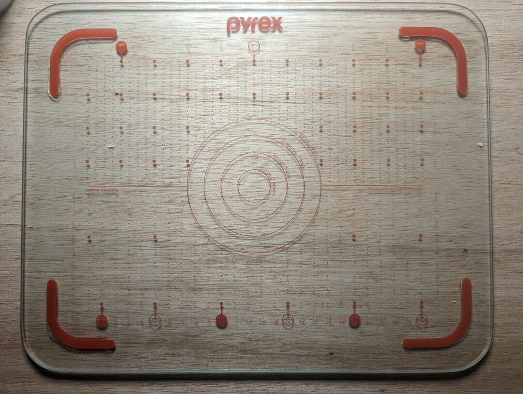 Pyrex Glass Cutting Board Rubber Feet Non Slip Measuring Food Etsy