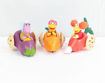 Fraggle Rock McDonald’s Happy Meal Toys 1988 - Lot Of 3 Vegetable Cars Figures