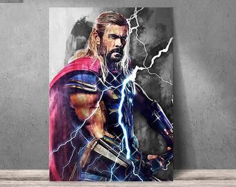 Thor poster Thor print Thor Love and Thunder art print wall art home decor