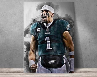 Jalen Hurts poster Jalen Hurts print Philadelphia Eagles art print wall art home decor