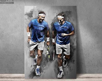 Roger Federer, Rafael Nadal poster Federer, Nadal print art print wall art home decor