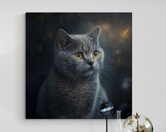 British Shorthair Cat Art British Shorthair Cat Lover Art for British Shorthair Cat Owner Pet Art Wall Decor