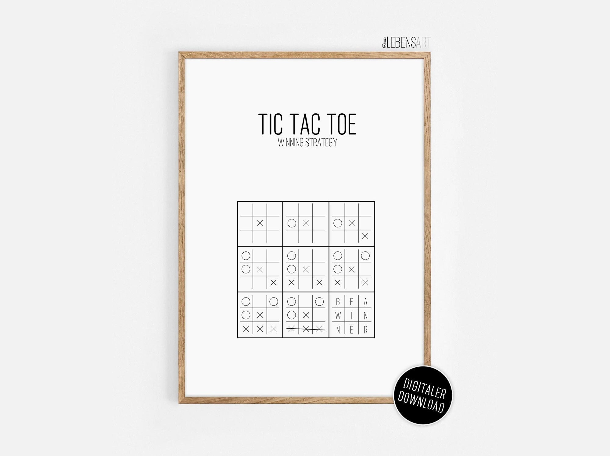 Poster Tic Tac Toe Winning Strategy for Winners Thinkers 