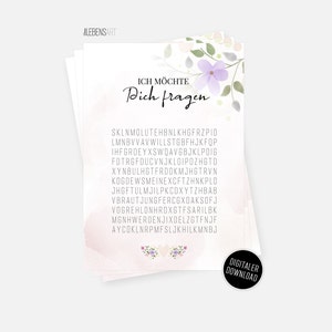 Brautjungfer fragen - digitaler Download, DIN A5, Karte, Foto, Poster, Rätsel, Bridesmaid