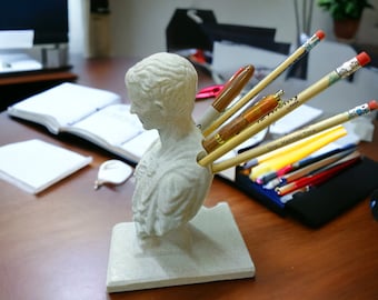 Julius Caesar ,Pencil Holder ,Statue Organizer ,3D Printed ,Roman Emperor ,Desk Accessory