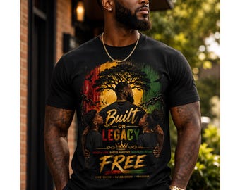 Juneteenth Father Shirt | Built On Legacy Raised In Love Tee | Black Dad Juneteenth Shirt | African American Father's Day Gift