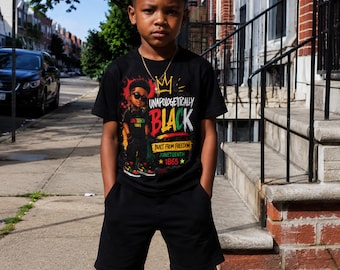 Unapologetically Black Shirt | Juneteenth Boys Shirt | Built From Freedom Tee | Black Boy Magic Shirt | African American Kids Clothing