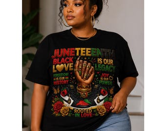 Juneteenth Black Love Shirt | Rooted In Love Tee | Black Queen Juneteenth Shirt | African American Pride Shirt | Juneteenth Women's Apparel