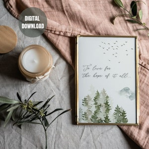 August Poster/Wall Art | To Live for The Hope of It All | Folklore | Printable Wall Art | Folklore Print Poster