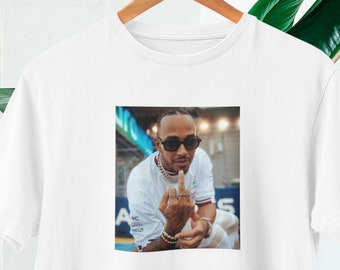 -shirt avec photo Lewis Hamilton | Chemise de supporter Lewis Hamilton | Lewis Hamilton F1 | Cadeau pour les fans de F1