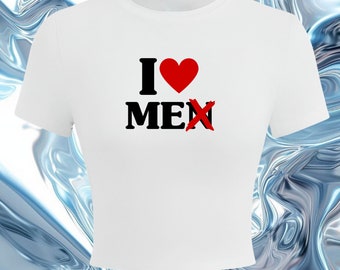 Aimez-moi, pas les hommes de l'an 2000 t-shirt bébé | Haut court I Love Men | Je m'aime (n) T-shirt bébé | Je m'aime t-shirts | Haut court I Love Me |
